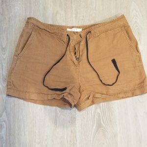 Gold Linen Shorts